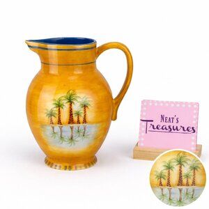 Clay Art MIRAGE PALM Hand Painted StoneLite Reflection Tree 96 Beverage Pitcher